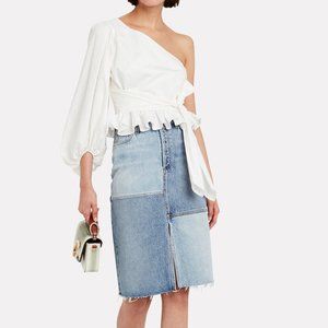 Agolde Issa patchwork denim skirt